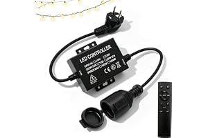 1 200 W LED-ljusslingor dimmer med fjärrkontroll, AC 220 V plug-in-omkopplare dimmer dimmer med 12 knappar fjärrkontroll time