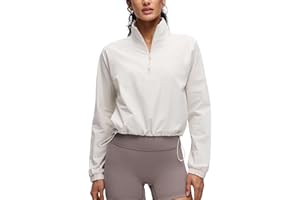 CRZ YOGA Womens Half Zip Athletic Jackets Pullover Lightweight Workout Outdoor Casual Long Sleeve Tops with Pockets