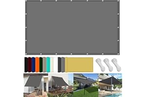 FENYIGE Toldo Rectangular 130 x 250 cm Impermeable Toldo de Terraza Rectangular con Protezione UV PES e Accessori di Montaggio para Barandilla Patio Aire Libre Piscina Jardín Terraza, Gris Claro