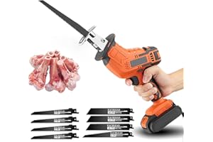 LFDHCN Machine à scie à os, Scie de boucherie domestique commerciale électrique, Scies alternatives électriques, scie à os de boucher portative avec lames de scie, pour couper la viande/os/bois,2Battery