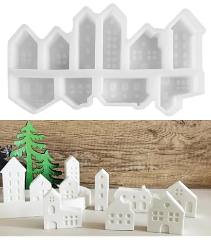 Moules En Silicone Pour Résine Ou Plâtre Noël - Maison, Sapins, Plateau à Bougies, Créations Décoratives