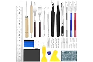 UGBO Plotter Zubehör DIY Bastelwerkzeug Set Schneideplotter Vinyl Jäten Werkzeuge Skalpell Basteln Präzisionsmesser Bastelmesser Cuttermesser Entgitterwerkzeug Plotter 50 Stück