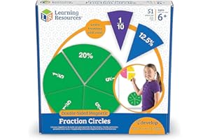 Learning Resources Magnetische Bruchkreise in Regenbogenfarben – Doppelseitiges Lernspielzeug – Brüche & Prozentwerte verstehen – Geschenkidee Weihnachten – 9-teiliges Set für Whiteboard