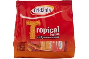 GENERICO Zucchero di Canna Grezzo in Bustine Monodose – 500g, Puro e Naturale, Perfetto per Caffè e Tisane