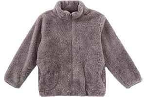ANIMQUE Kinder Fleecejacke Stehkragen Durchgehender Reißverschluss Eltern-Kind Jacke Winter Kleinkind Jungen Mädchen Warm Plüsch Korallenvlies Outerwear
