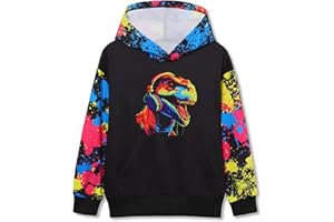 Amissz Sweat à Capuche Imprimé 3D pour Garçon et Fille de 6 à 16 Ans avec Poche