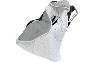 ‎AMO NENES amo nenes Baby Einschlagdecke 100% Baumwolle, Universal Einschlagdecke Babyschale 90 x 90cm, Herbst-Winter-Babydecke (Stern)