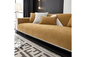 GLUHBIRNEN Antypoślizgowa narzuta na sofę, narzuta na sofę, antypoślizgowa narzuta na sofę, struktura w jodełkę, dla psa, kota, karmelowa pomarańcza, 90 x 180 cm