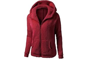 LIKEYIFUTOP Sweat à Capuche Zippé Femme Veste Polaire Pull à Manche Longue AVCE Poche Manteau Polaire Femme Hiver Chaud Chic