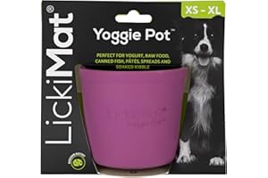 LickiMat Yoggie Pot – Distraction, Fun and Enrichment. Long Lasting Rubber Licking Treat Dispenser for All Dog Sizes and Slow Feeder for Small Dogs. The Newest LickiMat, Purple