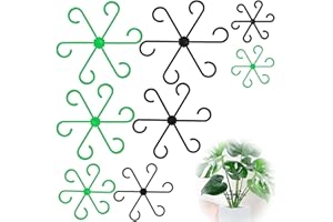 SZZETK 24 pezzi Supporto dello stelo vegetale, Supporto per Stelo vegetale, Set di supporti per stelo vegetale, Supporti per Piante Perenni, fiori, ortensie rose pomodori supporto stelo (nero e verde)