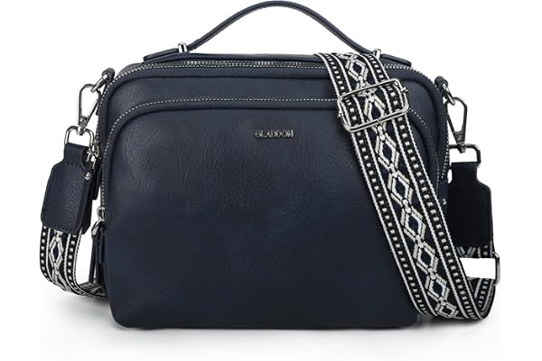 Gladdon Liten axelväska för kvinnor, crossbody-väska med 3 rymliga fack, PU-läderhandväska, modeväska med justerbar och avtagbar axelrem ..