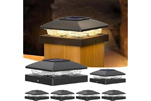 Gresonic 6 stycken solstolplock 10 x 10, stolpe utestängselstolpe, stolplock solvarm vit IP65 vattentäta stolpar lampor för staketstolpar (6-pack)