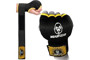 Beast Gear Bandes Boxe, Élastiqué Bande Boxe sous Gants Intérieurs et Protecteur de Poing et de Pouce pour la Formation en Boxing, MMA et Arts Martiaux