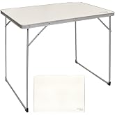 Aktive 52867 &ndash; Folding Table, Camping, Beach, Portable, White, Aluminium, Durable, 80 x 60 x 70 cm