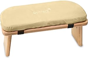 banters Meditation Bench Foldable - Made of solid Bamboo - Portable Kneeling stool with Cushion