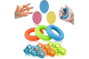 Lixiluxia 9 Piezas Fortalecedor de Agarre de Mano, Fortalecedor de Mano, Fortalecedor Fuerza Mano, Entrenador de Manos, Entrenador de Agarre, Ejercitador de Manos para Entrenamiento Muscular de la Man