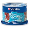 Verbatim CD-R 700MB 52X Silver Inkjet Printable 50pk Spindle