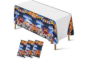 Sidesea Table Cloth Party, 3Pack 180 * 108cm Game Table Cloth Party Waterproof Cartoon Party Tablecloth Rectangular Plastic Birthday Table Cover for Kids Party Decorations