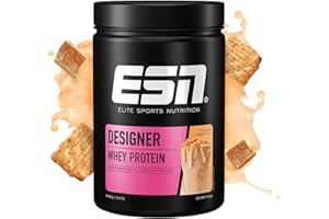 ‎ESN ESN Designer Whey Protein Pulver, Cinnamon Cereal, 908 g, bis zu 23 g Protein pro Portion, ideal zum Muskelaufbau und -erhalt - made in Germany
