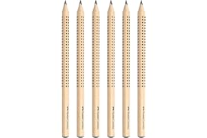 ‎FABER-CASTELL Faber-Castell 205275 - Jumbo Grip Bleistifte Set, Härtegrad HB, 6 Holzstifte natur