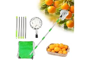 LEWBDF Raccogli Frutta Telescopico Raccoglitrice di Frutta Raccogli Frutta con Manico Telescopico 2.2m Arnese per Raccogliere Mele,Raccogli Ciliegie da Albero Ø 160mm.