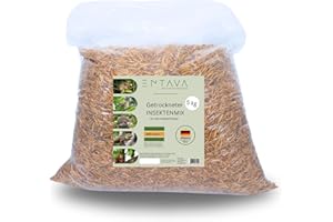 ENTAVA 5kg nachhaltiger Insektenmix getrocknet in Premium-Qualität, Vogelfutter, Koifutter, Igelfutter, Eichhörnchenfutter, ganzjähriges Futter für Wildvögel