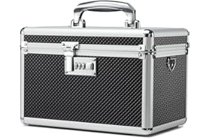 HEWEI WORKS Aufbewahrungsbox mit Zahlenschloss, abschließbare Medikamentenbox, leere Erste-Hilfe-Box, Sicherheitsbox, vielseitige abschließbare Box für Zuhause und im Freien (Black, Medium)