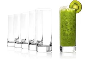 Stölzle Lausitz Longdrinkgläser New York Bar 6er-Set 405 ml – Stilvolle Trinkgläser ideal für Cocktails, Wasser & Säfte – Hochwertige Wassergläser aus Kristallglas – Spülmaschinen- & stoßfest