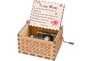 Micteney You are My Sunshine Music box for Mum, Mum Music Box Play The Tune You are My Sunshine Unique Gifts for Mom Vintage Engraving Wooden Music Box