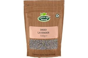 HATTON HILL ORGANIC Dried Lavender Flowers 100g by Hatton Hill | DIY Beauty, Edible, Fragrance, Perfect for Herbal Tea, Baking, Confetti, Potpourri or Gift Craft