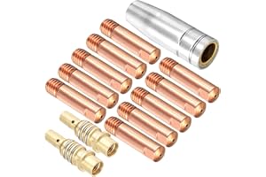 EATBALE MB15 15AK Nozzles Contact Tips Holders MIG Welder Consumable, Contact Tip 1.0mm M6, Tips Holder Difuser, Nozzles, Welding Gun Accessories for MB15 15AK MIG/MAG Welding Torch (13Pcs)