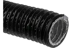 LIRAST Ø 100mm / 3m PVC Aluminium Flexible Ducting - Black Ventilation Duct Hose for Tumble Dryer, Cooker Hood, Extractor Fan, Air Conditioner