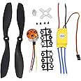 ICQUANZX RC 1000KV Brushless Motor A2212 13T with 30A Brushless ESC Set 1045 Propeller CW CCW Accessories Kit Mount for RC Plane DJI F450 550 Quadcopter (1000kv Brushless Motor Set)