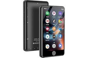 AGXOV Reproductor MP3 de 144GB con Wi-Fi y Bluetooth, Pantalla Táctil de 4,02 Pulgadas, Reproductor MP4 con Android Incluye Spotify, Amazon Music, Deezer, Radio FM, Grabadora de Voz (Negro)