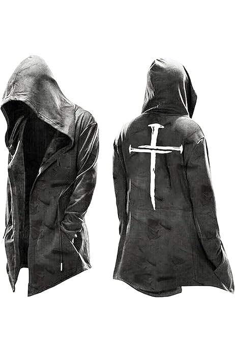 Incorra Cardigan Coats Autumn Winter Assassin's Creed Men's Hooded Pullover  Jacket Cosplay Coat Drawstring Hoodie Retro Jacket Jumpers Coats Waterproof  and Windproof Jacket Assassin Master : Amazon.co.uk: Fashion
