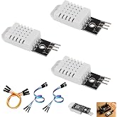 3 Units DHT22 Humidity and Temperature Sensor AM2302, DHT22 Module with Board and Cable, High Precision and Low Consumption,
