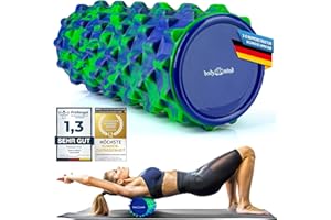 ‎BODY & MIND Body & Mind® Faszienrolle Massage-Rolle Fitnessrolle Sportrolle Therapierolle; Faszien-Training am Oberkörper, Nacken, Rücken, Beine, Waden & Allen Anderen Muskelgruppen; 33 x 14,5 cm