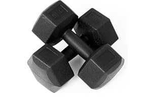 JINPALAY Set de 2 Mancuernas Hexagonales de PVC, Pesas y Mancuernas Antideslizantes para Gimnasio en Casa, Disponibles en 2.5/5/7.5/10 KG – Mancuernas 10kg con Diseño Ergonómico