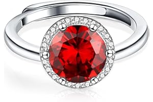 ALEXCRAFT Anello Donna Argento 925 Regolabili con Pietra Forma Cuore Solitario Quadrato Rettangolare