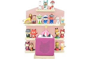 Harewu Toniebox shelf are mainly used for music boxes and toys, toniebox shelf in the shape of a house, figure storage shelves, shelves 10-20 for Tonie listening figures (pink house)