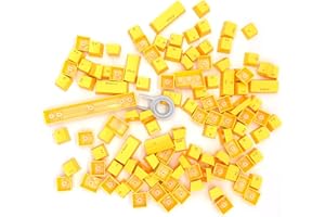 LZH-LP 104 Touches compatibles avec Les commutateurs MX Doubleshot Support Éclairage LED ABS Touches Profil OEM pour Clavier mécanique de Jeu DIY (Jaune)