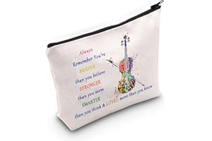 LEVLO Violin Music Cosmetic Make Up Bag Violinist Gifts Idea You Are Braver Stronger Smarter Than You Think Violin Makeup Zipper Pouch Bag For Women Girls, Always Violin