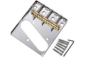 Fiacvrs Ponte Telecaster, posacenere a sella 3 TL, in metallo, facile da installare, per chitarra Telecaster, pickup al ponte Telecaster (oro)