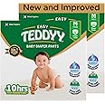 TEDDYY Baby Easy Medium Diaper Pants 148 Count (Pack of 2), 7-12 kgs, 12 hrs Leak Protection, Anti - Bacterial