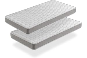 SHAULA LOT X2 Matelas Mousse 80X200 Apolo, Epaisseur 14 CM,Ergonomique et Respirant