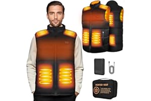 Elrhf Beheizbare Weste,Heizjacke mit Powerbank,Intelligente Duale Steuerung Heizweste,Wärmeweste Outdoor-Winterjacke