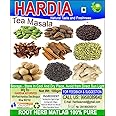Hardia Whole tea masala with 100% Natural Ingredients Ginger Black Pepper Clove Cinnamon Cardamom Large Cardamom Fennel nutmeg Basil seed (250 Cups) 100g combo pack