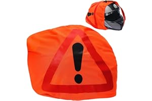 Elfinfi Warndreieck Motorrad, 46 * 43cm Warndreieck, Helmüberzug Warndreieck Kfz, Warndreieck Auto, Motorrad Warndreieck für Unfallsicherung Unfallstelle Gefahrenstellen Kennzeichnung (Neonorange)