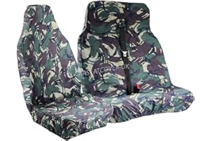 Carseatcover-UK Green Camouflage Camo Van Seat Covers Single + Double
